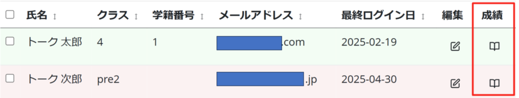 学習履歴:生徒一覧